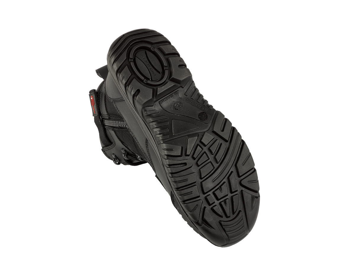 A16-TITAN S3 Black Leather Zip Side Safety Boots â€“ Steel Toe, SRC Rated