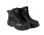 A16-TITAN S3 Black Leather Zip Side Safety Boots â€“ Steel Toe, SRC Rated