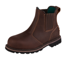 A22-RANGER S3 Brown Leather Chelsea Safety Boots â€“ Slip & Heat Resistant, Goodyear Welted