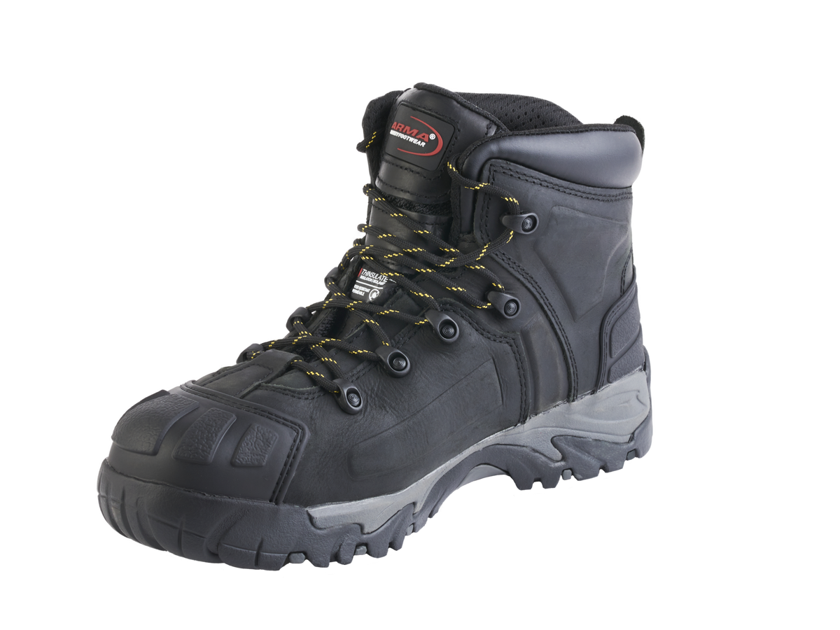 A24-WILDCAT S3 Waterproof Safety Boot â€“ Black Leather, Metal-Free, Thinsulate-Lined