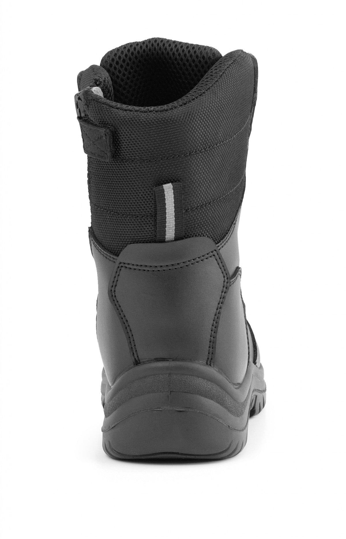 A6-WARRIOR S3 Black Leather Zip Side Safety Boots â€“ Steel Toe, Memory Foam, SRC Slip Rated