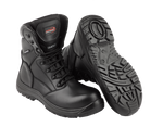 A8-SCOUT S3 Waterproof Metal-Free Safety Combat Boots â€“ Black Leather, Memory Foam, SRC Rated