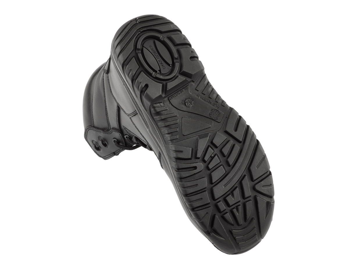 A8-SCOUT S3 Waterproof Metal-Free Safety Combat Boots â€“ Black Leather, Memory Foam, SRC Rated