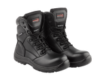 A8-SCOUT S3 Waterproof Metal-Free Safety Combat Boots â€“ Black Leather, Memory Foam, SRC Rated