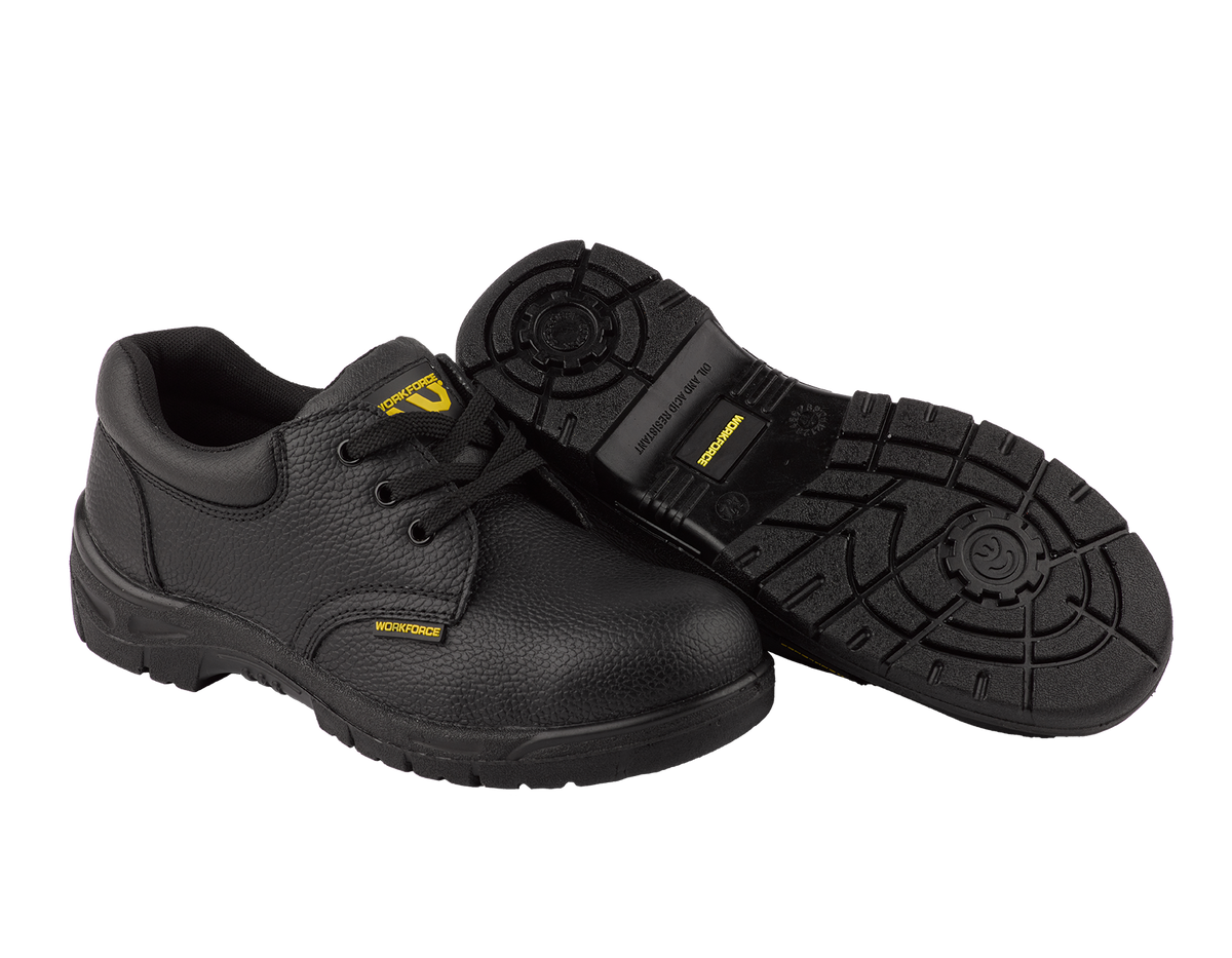 Workforce GS2-P Black Leather Safety Shoe â€“ S1P | SRC | Lightweight & Comfortable