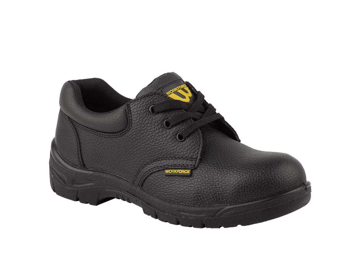 Workforce GS2-P Black Leather Safety Shoe â€“ S1P | SRC | Lightweight & Comfortable
