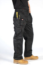 Lee Cooper LCPNT206 Black Multi-Pocket Cargo Trouser â€“ Durable Workwear with Knee Pad Pocket