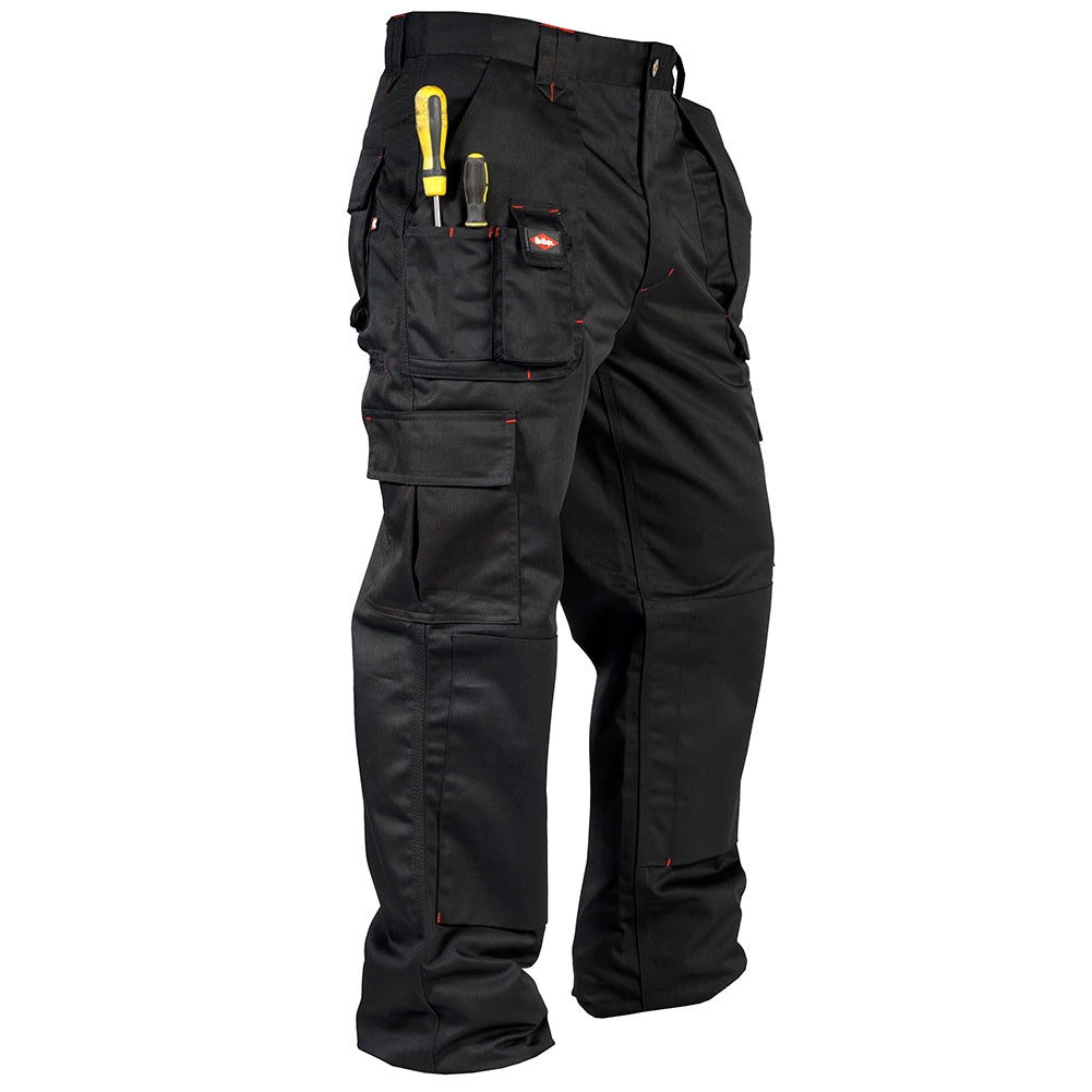 Lee Cooper LCPNT206 Black Multi-Pocket Cargo Trouser â€“ Durable Workwear with Knee Pad Pocket