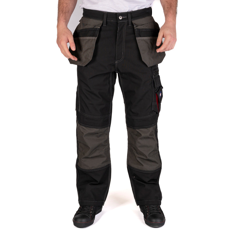 Lee Cooper LCPNT224 Black Holster Pocket Cargo Trousers â€“ Heavy-Duty, Flexible & Site-Ready