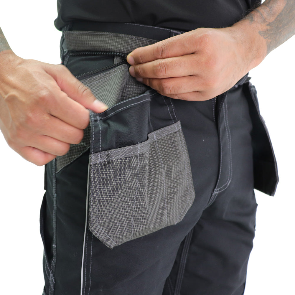 Lee Cooper LCPNT224 Black Holster Pocket Cargo Trousers â€“ Heavy-Duty, Flexible & Site-Ready