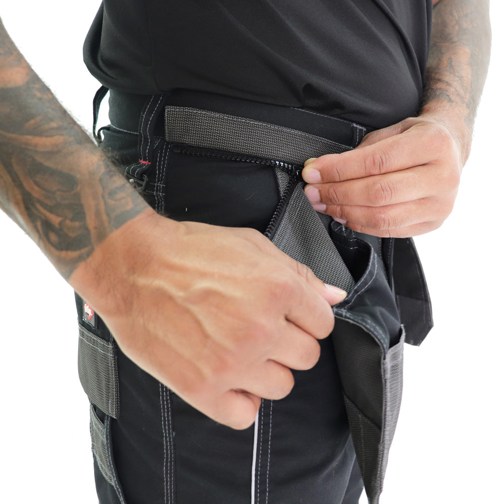 Lee Cooper LCPNT224 Black Holster Pocket Cargo Trousers â€“ Heavy-Duty, Flexible & Site-Ready