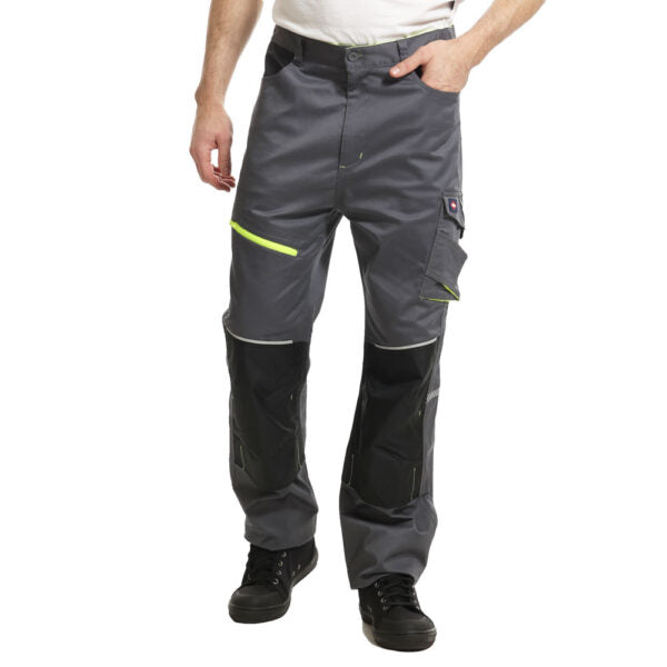 Lee Cooper LCPNT246 Reflective Stretch Holster Work Trousers with Knee Pad Pockets â€“ Menâ€™s Cargo Fit