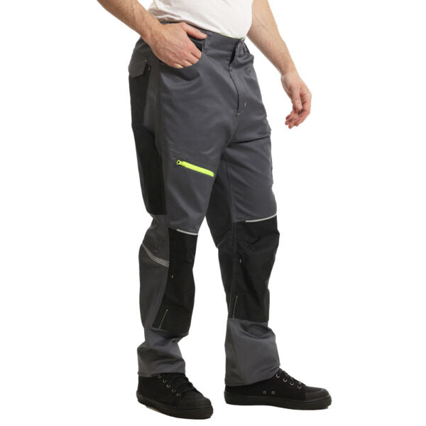 Lee Cooper LCPNT246 Reflective Stretch Holster Work Trousers with Knee Pad Pockets â€“ Menâ€™s Cargo Fit