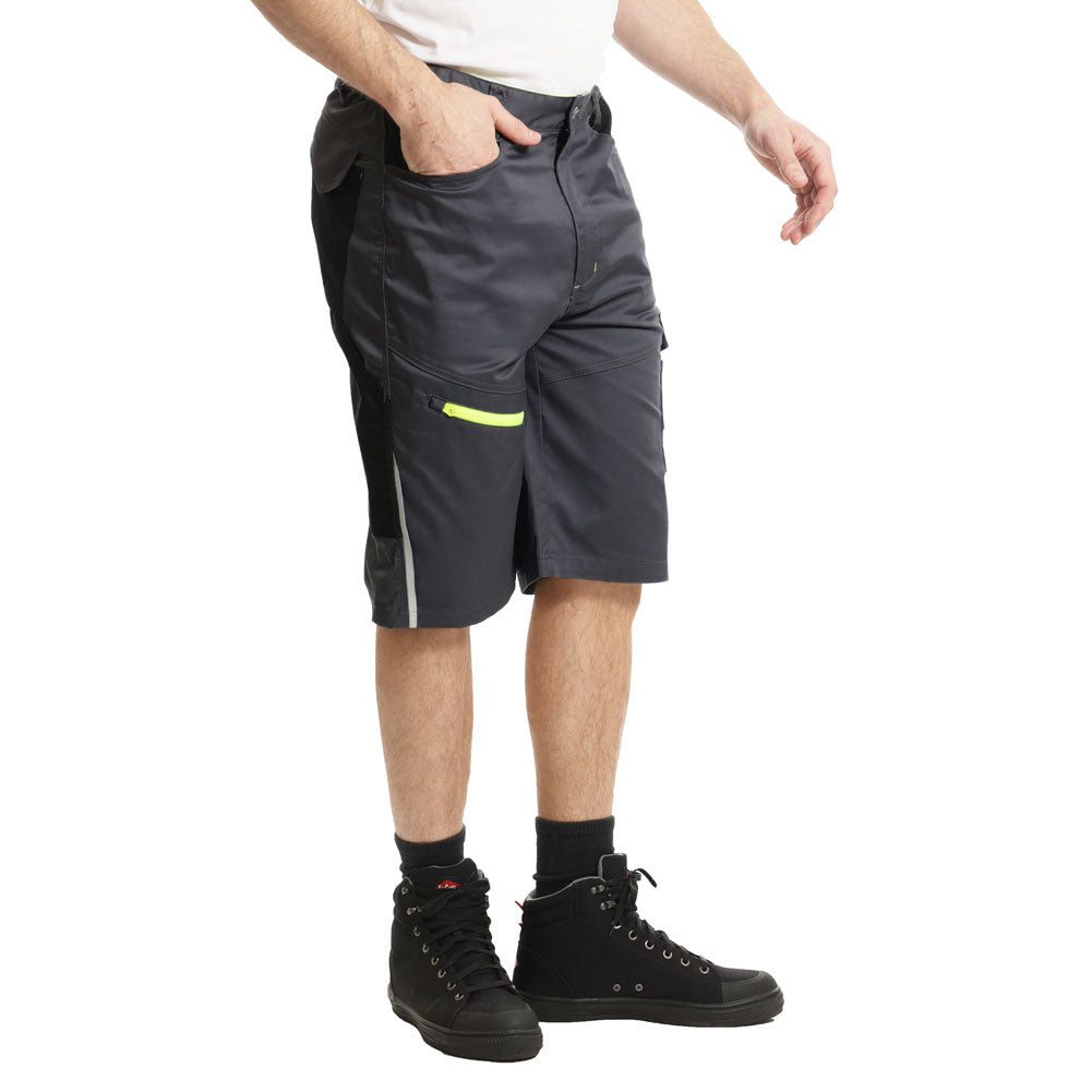 Lee Cooper LCSHO811 Stretch Cargo Work Shorts â€“ Hi-Vis Trim & Multi-Pocket Utility