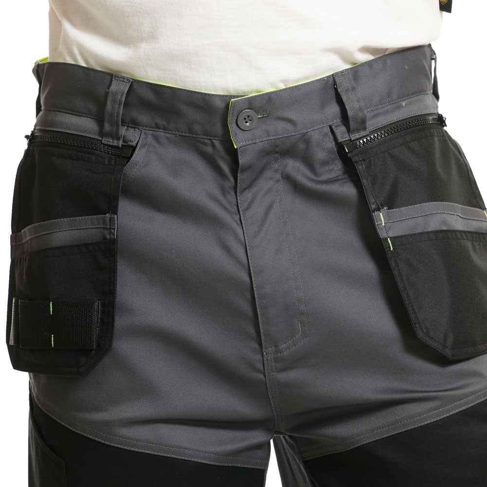 Lee Cooper LCSHO812 Stretch Holster Cargo Shorts â€“ Hi-Vis Trim, Multi-Pocket Utility