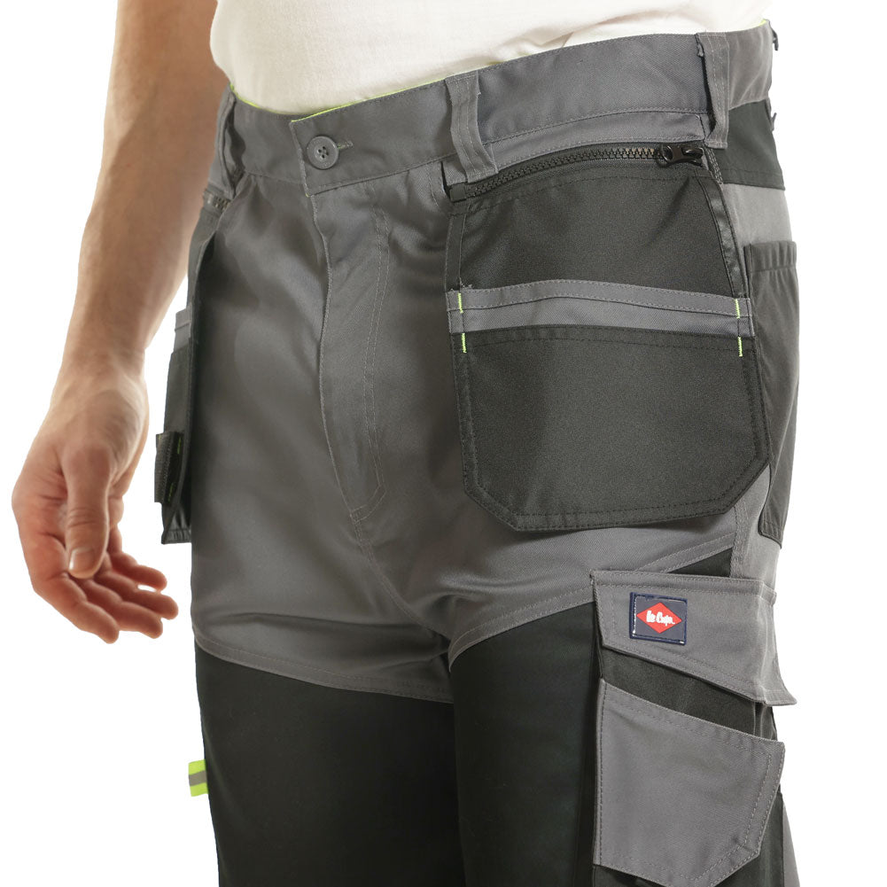 Lee Cooper LCSHO812 Stretch Holster Cargo Shorts â€“ Hi-Vis Trim, Multi-Pocket Utility