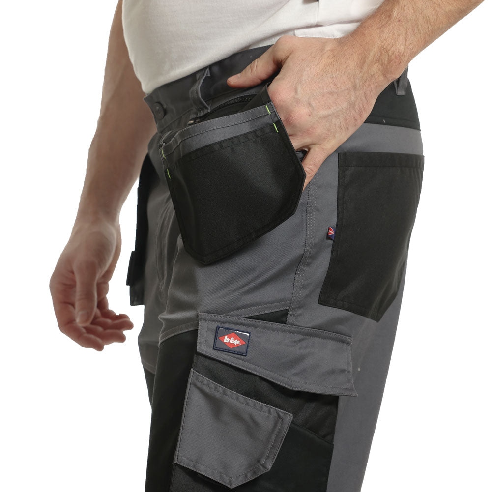 Lee Cooper LCSHO812 Stretch Holster Cargo Shorts â€“ Hi-Vis Trim, Multi-Pocket Utility