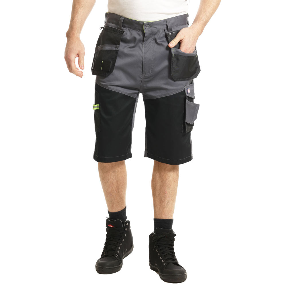 Lee Cooper LCSHO812 Stretch Holster Cargo Shorts â€“ Hi-Vis Trim, Multi-Pocket Utility