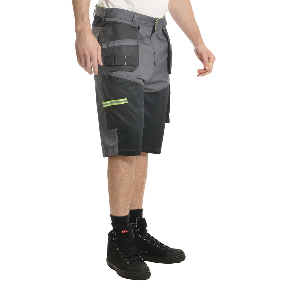 Lee Cooper LCSHO812 Stretch Holster Cargo Shorts â€“ Hi-Vis Trim, Multi-Pocket Utility