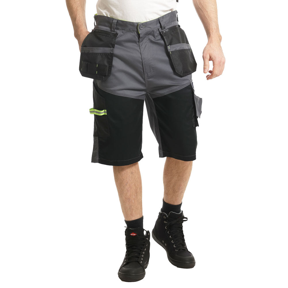 Lee Cooper LCSHO812 Stretch Holster Cargo Shorts â€“ Hi-Vis Trim, Multi-Pocket Utility