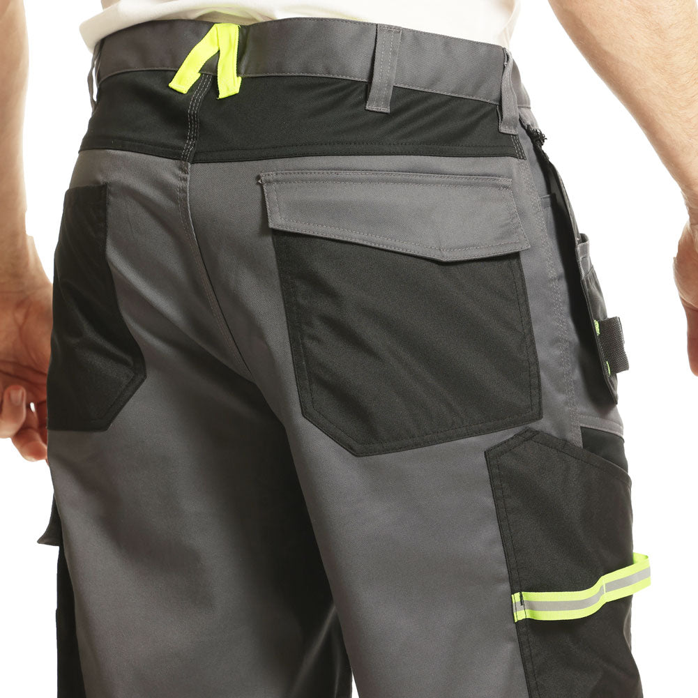 Lee Cooper LCSHO812 Stretch Holster Cargo Shorts â€“ Hi-Vis Trim, Multi-Pocket Utility