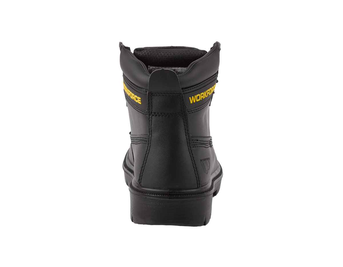 Workforce WF302-P Black Leather Safety Boot â€“ S1P | SRC | Durable & Comfortable