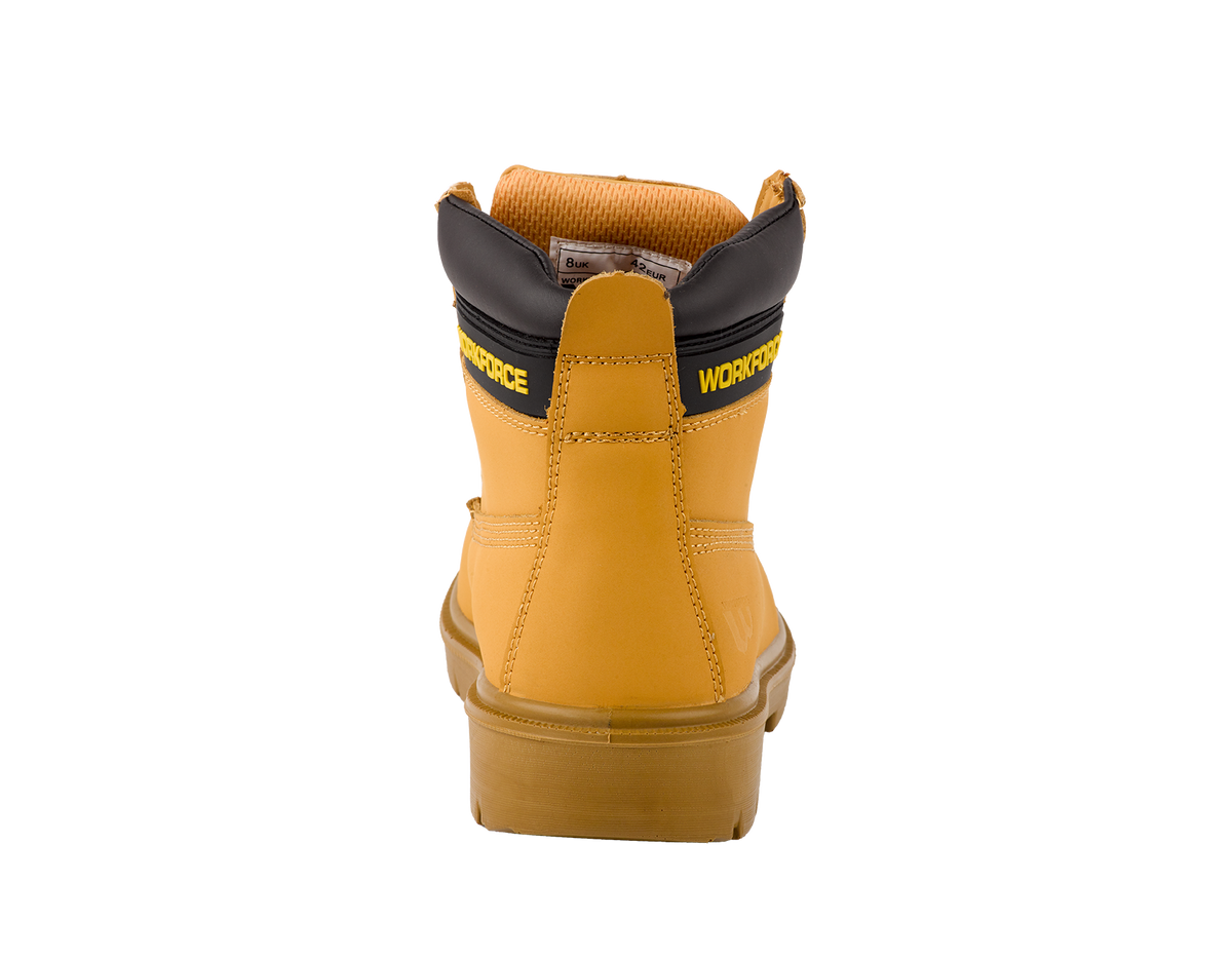 Workforce WF301-P Honey Leather Safety Boot â€“ S1P | SRC | Comfortable & Durable