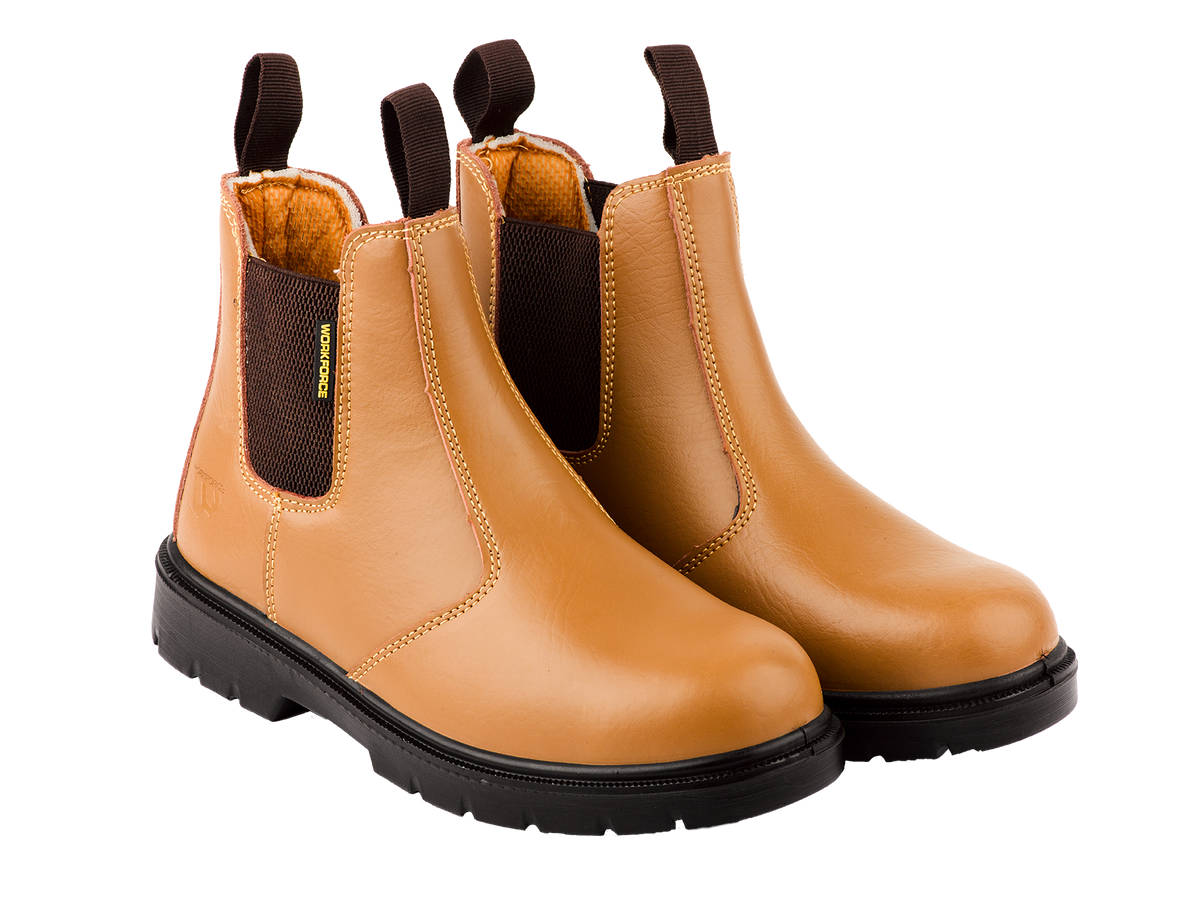 Workforce WF16-P Tan Leather Safety Dealer Boot â€“ S1P | SRC | Steel Toe