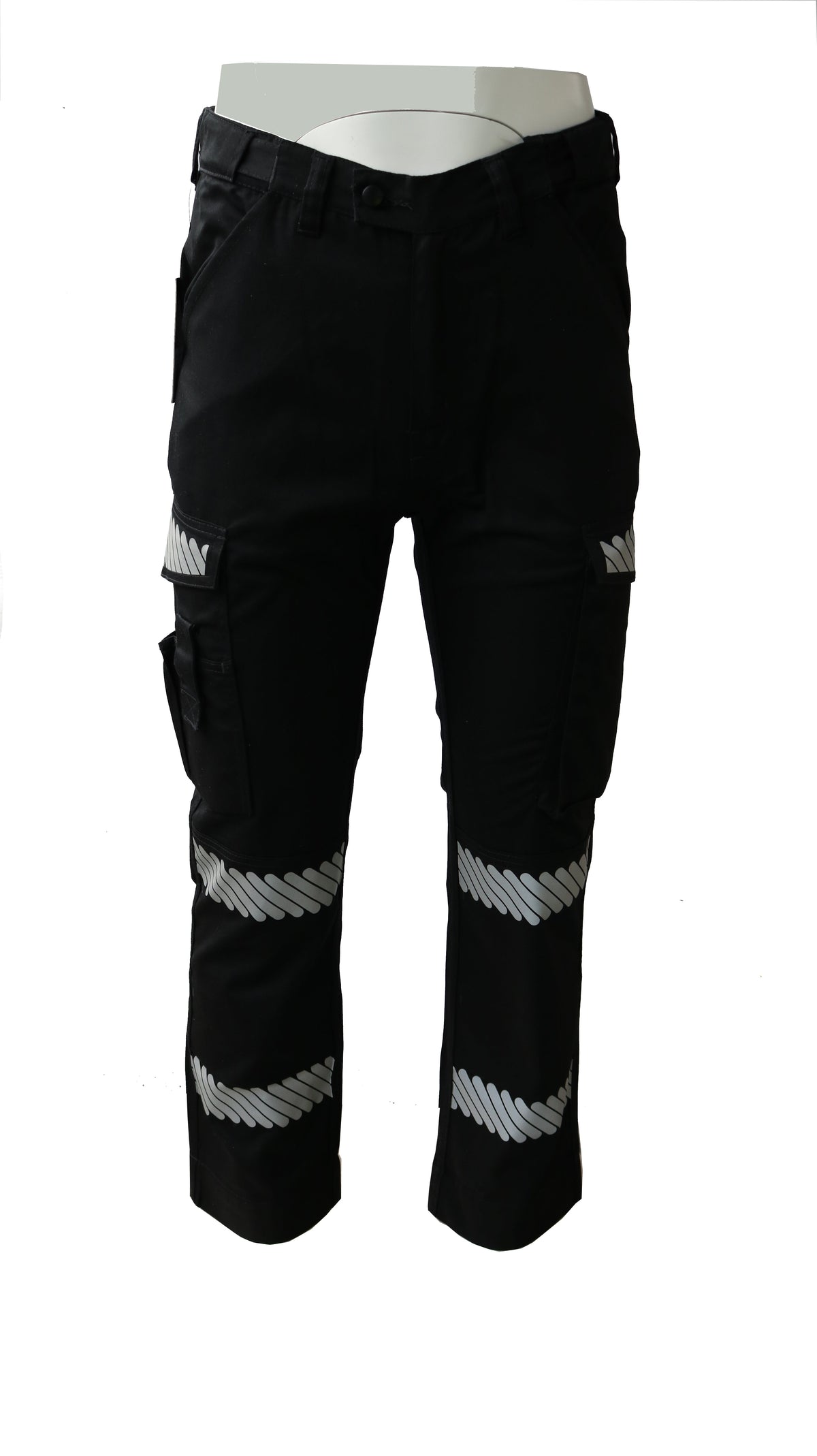 Step Ahead Men's Premium Workwear Trousers â€“ Durable Polyester/Cotton Blend â€“ Reflective Tape, Cargo Pockets, Knee Pad Compatible