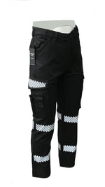 Step Ahead Men's Premium Workwear Trousers â€“ Durable Polyester/Cotton Blend â€“ Reflective Tape, Cargo Pockets, Knee Pad Compatible