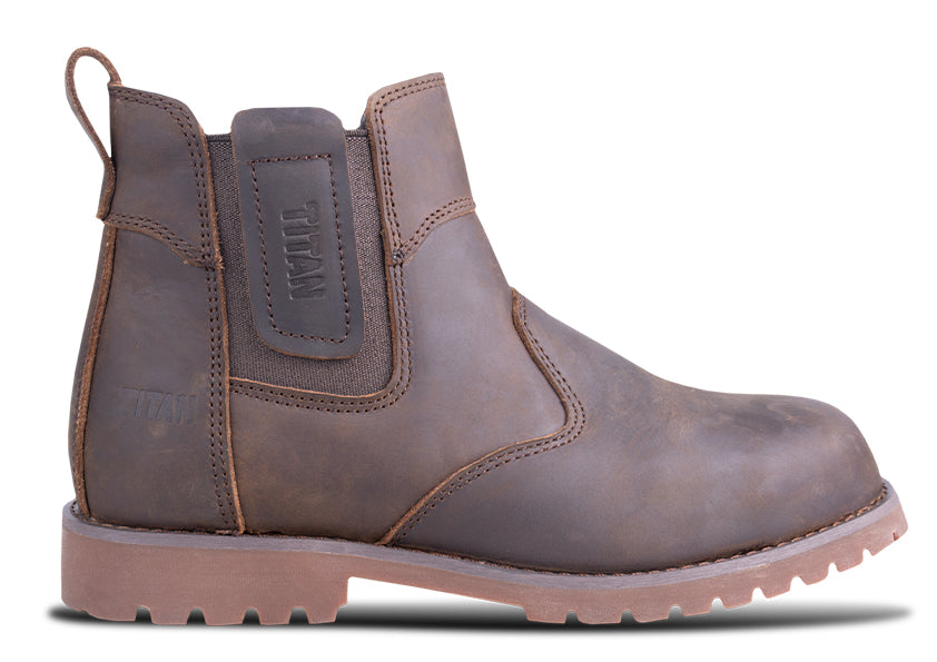 Metal-Free Slip-On Safety Shoes | Scanner Safe Full Grain Crazy Horse Leather