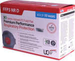 UCFX3-P3VC - Carbon FFP3 Fold Flat Face Mask - Box of 10