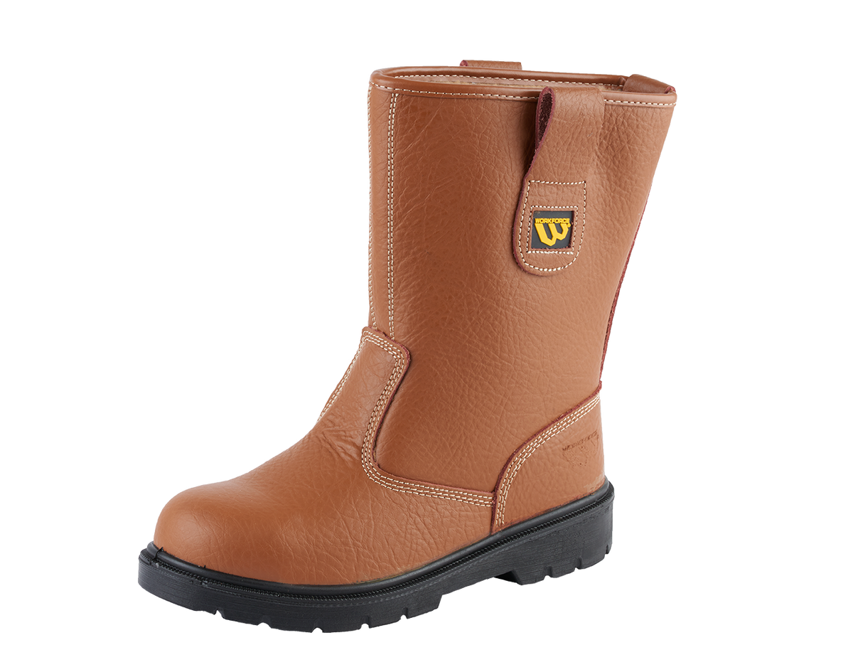 Workforce WF26-P Tan Leather Safety Rigger Boot â€“ S1P | SRC | Steel Toe