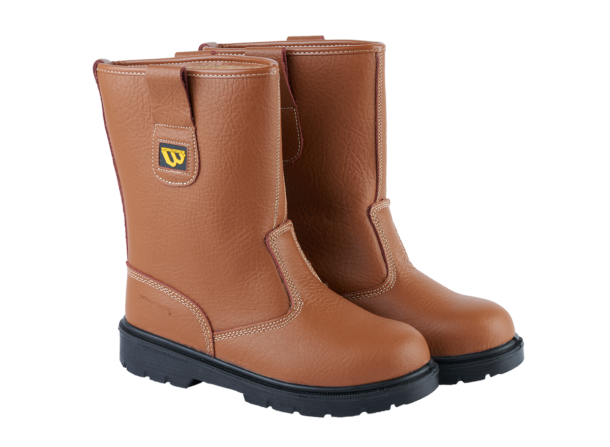 Workforce WF26-P Tan Leather Safety Rigger Boot â€“ S1P | SRC | Steel Toe