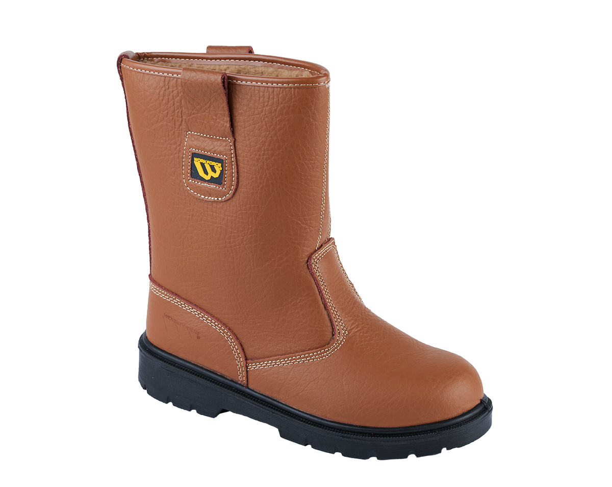 Workforce WF26-P Tan Leather Safety Rigger Boot â€“ S1P | SRC | Steel Toe