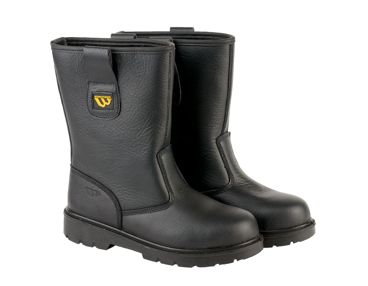 Workforce WF27-P Black Leather Safety Rigger Boot â€“ S1P | SRC | Steel Toe