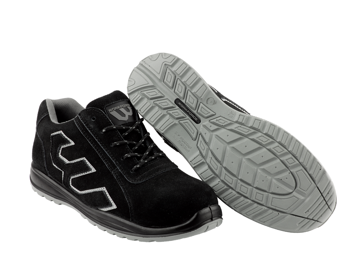 Workforce WF31-P Black Suede Safety Trainer â€“ SBP | SRC | Steel Midsole