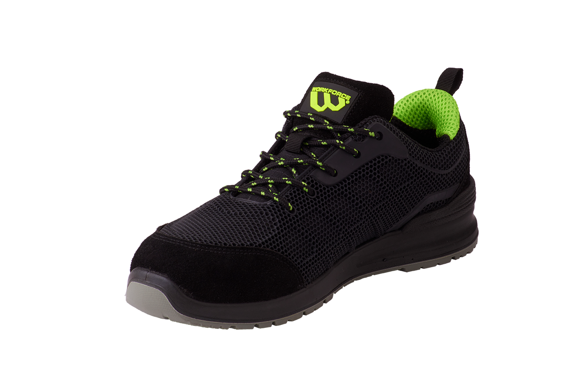 Workforce WF37-P Black KPU Suede Safety Trainer â€“ S1P | SRC | Durable & Comfortable