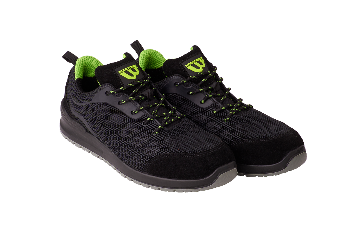 Workforce WF37-P Black KPU Suede Safety Trainer â€“ S1P | SRC | Durable & Comfortable
