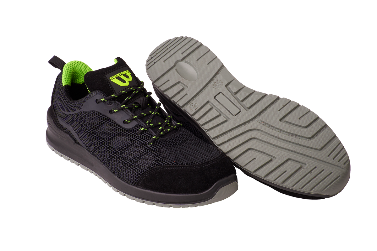 Workforce WF37-P Black KPU Suede Safety Trainer â€“ S1P | SRC | Durable & Comfortable