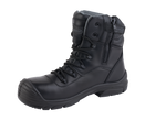 A23-TACTICAL S3 Waterproof Metal-Free Safety Boot â€“ Black Leather, Zip Side