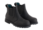 A21-DEFENDER S3 Black Leather Chelsea Safety Boots â€“ Slip & Heat Resistant, Goodyear Welted