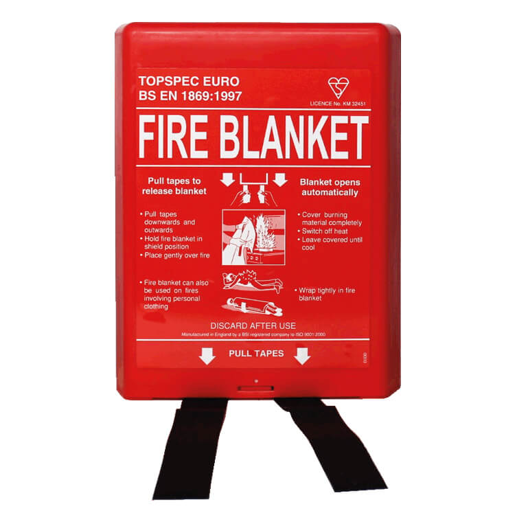 1.0m x 1.0m Fire Blanket in Durable Wall-Mounted Case â€“ Ideal for Kitchens & Small Fires