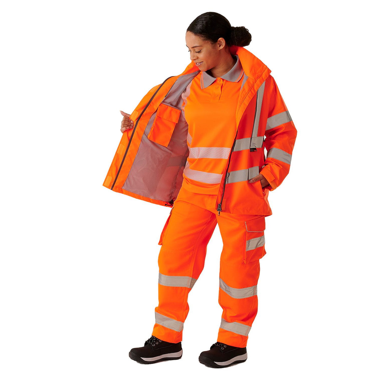 Ladies Sophia Hi-Viz Lightweight Jacket Class 3
